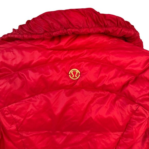Lululemon Red Puffer Coat Jacket Women's Sz 4 Lightweight Nylon Insulated Zip-Up - Picture 4 of 12